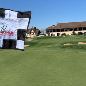 flags on beautiful golf course