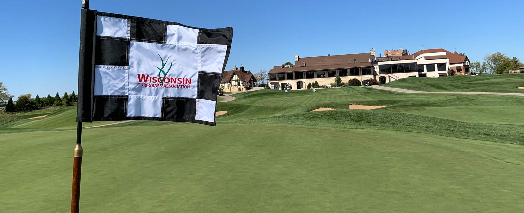 flags on beautiful golf course